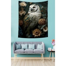 Pelangi Sevimli Baykuş Leke Tutmaz Kumaş Duvar Örtüsü Duvar Halısı Tapestry