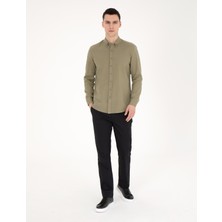 Pierre Cardin Erkek Siyah Regular Fit Kanvas Pantolon 50288510-VR046
