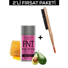 Fontenay Hair Wax Stick 75GR For Kids + Profesyonel Topuz Fırçası 3033 2'li Set