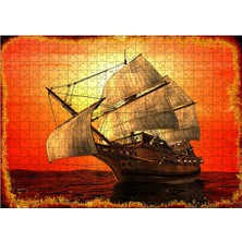 Tablomega Ahşap Mdf Puzzle Yapboz Yelkenli Gemi 500 Parça 50*70 cm