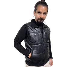 Deriburada Hakiki Deri Trikolu Yelek