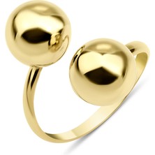 Fiyonk Kuyumculuk 14 Ayar Altın Çift Topcuklar Yüzük