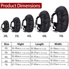 Songli Siyah 45L Siyah Renkler 20-70L Açık Yağmur Kapak Sırt Çantası Yürüyüş Tırmanma Kamp Moda Yeni Su Geçirmez Çanta Kamuflaj Taktik Toz Yağmurluk (Yurt Dışından)