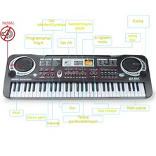 Inters Tech Çocuklar Için Org Piyano Elektronik Keyboard 61 Tuşlu Klavye Mikrofonlu Pilli Karaoke Enstrüman