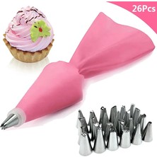 Yaci Shop 26 Adet Pembe Stil Et Silikon Pasta Torbası Ipuçları Mutfak Dıy Kek Buzlanma G Kremalı Kek Dekorasyon Araçları Yeniden Kullanılabilir Pasta Torbaları + 24 Nozul (Yurt Dışından)