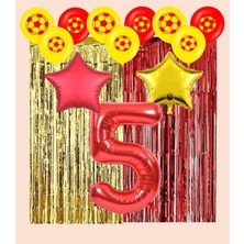Best Parti Sarı Kırmızı Taraftar Doğum Günü Parti Seti Yaş 5