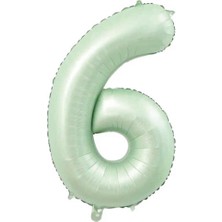 Best Parti 6 Su Yeşili Renk Rakam Folyo Balon 76 cm