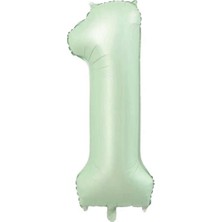 Bal10 Dünyası 1 Su Yeşili Renk Rakam Folyo Balon 76 cm