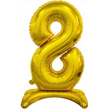 Rönesans Parti 8 Gold Renk Ayaklı Rakam Folyo Balon 76 cm