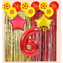 Best Parti Sarı Kırmızı Taraftar Doğum Günü Parti Seti Yaş 6
