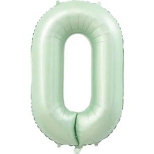 Best Parti 0 Su Yeşili Renk Rakam Folyo Balon 76 cm