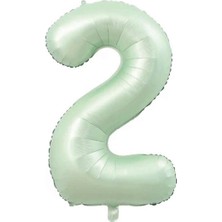 Best Parti 2 Su Yeşili Renk Rakam Folyo Balon 76 cm