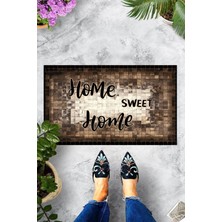 Pelangi Dijital Baskılı Home Sweet Home Yazılı Dekoratif Kapı Önü Paspası