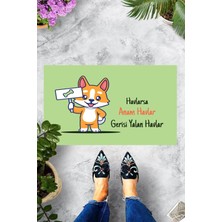 Pelangi Dijital Baskılı Havlarsa Anam Havlar Gerisi Yalan Havlar Yazılı Dekoratif Kapı Önü Paspası