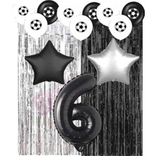 Rönesans Parti Siyah Beyaz Taraftar Doğum Günü Parti Seti Yaş 6