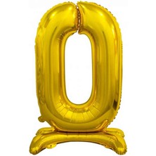 Rönesans Parti 0 Gold Renk Ayaklı Rakam Folyo Balon 76 cm