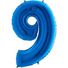 Best Parti 9 Koyu Mavi Renk Rakam Folyo Balon 100 cm