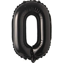 Best Parti 0 Siyah Renk Rakam Folyo Balon 80 cm