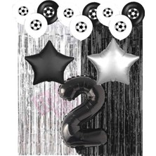 Best Parti Siyah Beyaz Taraftar Doğum Günü Parti Seti Yaş 2