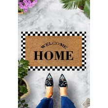 Pelangi Dijital Baskılı Welcome Home Yazılı Dekoratif Kapı Önü Paspası
