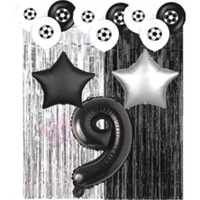 Rönesans Parti Siyah Beyaz Taraftar Doğum Günü Parti Seti Yaş 9