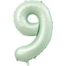 Rönesans Parti 9 Su Yeşili Renk Rakam Folyo Balon 76 cm