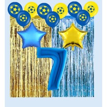 Rönesans Parti Sarı Lacivert Taraftar Doğum Günü Parti Seti Yaş 7