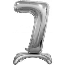 Rönesans Parti 7 Gümüş Renk Ayaklı Rakam Folyo Balon 76 cm