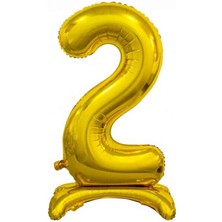 Rönesans Parti 2 Gold Renk Ayaklı Rakam Folyo Balon 76 cm