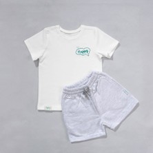 Zuppers 2li Organik Pamuk  T-Shirt Şort Takım( 0-4 Yaş) - Gri Melanj