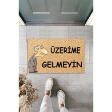 Pelangi Dijital Baskılı Üzerime Gelmeyin Yazılı  Dekoratif Kapı Önü Paspası