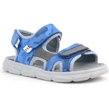 Rakerplus Wisps Hakiki Deri Saks Mavi Çocuk Sandalet Ayakkabı