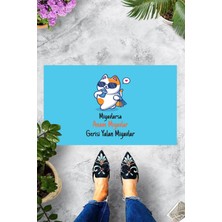 Pelangi Dijital Baskılı Miyavlarsa Anam Miyavlar Gerisi Yalan Miyavlar Yazılı Dekoratif Kapı Önü Paspası