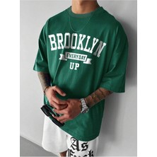 Fabberje Göğüs Brooklyn Baskılı Oversize Erkek T-Shirt