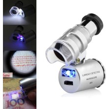 Zining Shop Mini Mikroskop 60X Cep Mini Mikroskop Büyüteç Kuyumcu Loupes Cam Lens LED Işık Para Algılama Lamba Test Cihazı Dropship (Yurt Dışından)