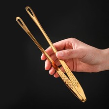 Chavin Çelik 28 Cm. Gold Et Cımbızı Mutfak Biftek Barbekü ve Ekmek Maşası CIN625SR