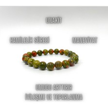 Yıldız Doğal Taş Sertifikalı Unakit 8mm Elastik Misinalı Doğal Taş Bileklik