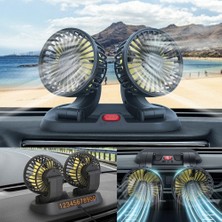 Silhouette 24V Araba Fanı Çift Kafalı Fan Taşınabilir Otomatik Soğutma Fanı Soğutma Büyük Rüzgar Elektrikli Fan Araba Katlanır Fan (Yurt Dışından)