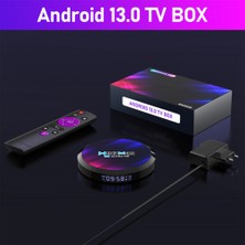 Silhouette H96MAX RK3528 Akıllı Tv Kutusu Android 13 8k 2gb 16GB 2.4g 5g Wifi Top Box Medya Oynatıcı Tv Kutusu Ab Tak (Yurt Dışından)