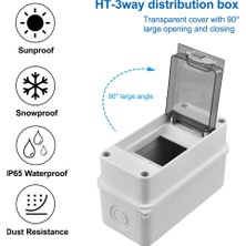 Silhouette 3 Yollu Dağıtım Koruma Kutusu, Su Geçirmez Şeffaf Kapak 3 Dın Ray Dış Mekan Dağıtım Bağlantı Kutusu 2 Adet (Yurt Dışından)