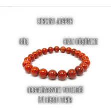 Sertifikalı Kırmızı Jasper 8mm Elastik Misinalı Doğal Taş Bileklik