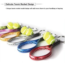 Silhouette 12 Adet Mini Tenis Raketi Anahtarlık Anahtarlık, Spor Severler Takımı Için Moda Tenis Topu Bölünmüş Halka Anahtarlık (Yurt Dışından)