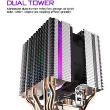 Silhouette 2x Cpu Hava Soğutucu 6 Isı Borusu Twin-Tower Soğutucu ile 90MM Gökkuşağı LED Fanlar Için 775/1150/1155/1156/1366 (Yurt Dışından)