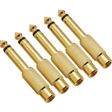 Silhouette 5x Altın Kaplama 6.35MM 1/4 Inç Erkek Mono Fiş Rca Dişi 6.5mm Jack Ses Stereo Adaptör Konnektörü Fiş Dönüştürücü Ses Mikseri (Yurt Dışından)