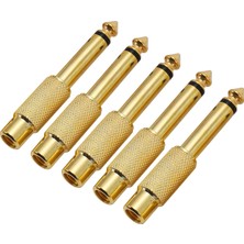 Silhouette 5x Altın Kaplama 6.35MM 1/4 Inç Erkek Mono Fiş Rca Dişi 6.5mm Jack Ses Stereo Adaptör Konnektörü Fiş Dönüştürücü Ses Mikseri (Yurt Dışından)