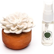 Missi Ahşap Kaideli Seramik Koku Taşı Geceyarısı Çiçeği Yedek Esans 