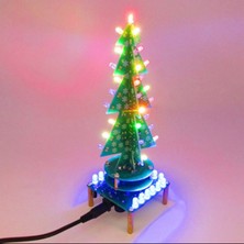 Silhouette Dönen Renkli Müzik Noel Ağacı Elektronik Kiti LED Su Işığı Ağacı Elektronik Dıy Üretim Kiti (Yurt Dışından)