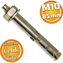 Badem10 Saplamalı Gömlek Çelik Dübel M10X85 mm Raf Montaj Bağlantı Zemin Monte Tavan Beton Asma Aparat