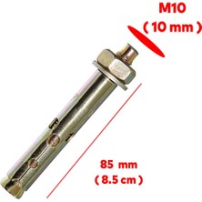 Badem10 Saplamalı Gömlek Çelik Dübel M10X85 mm Raf Montaj Bağlantı Zemin Monte Tavan Beton Asma Aparat