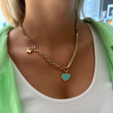 Engingold 14K Altın Cetaş Eterna Heart&star Kolye